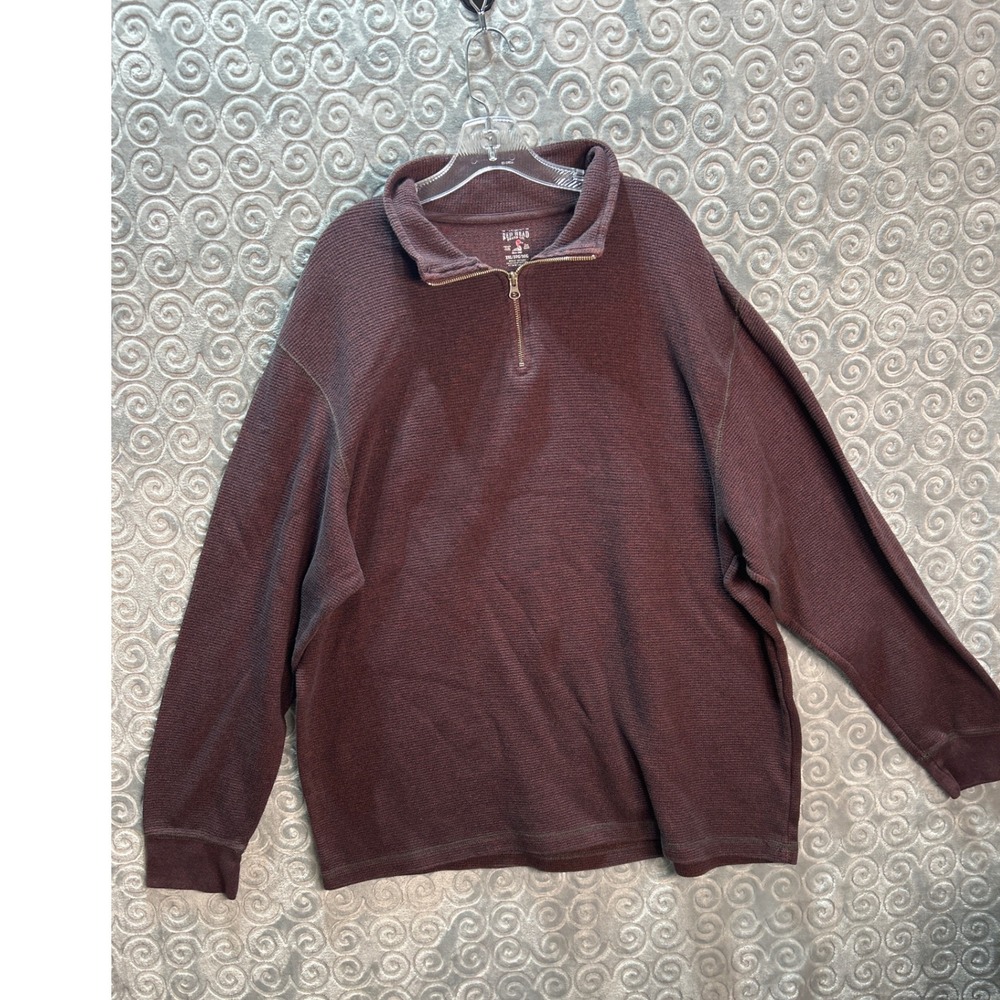 Red Head Brand Co. 3XL Pullover Sweater 1/4 Zip Mock Neck Burgundy Heather‎